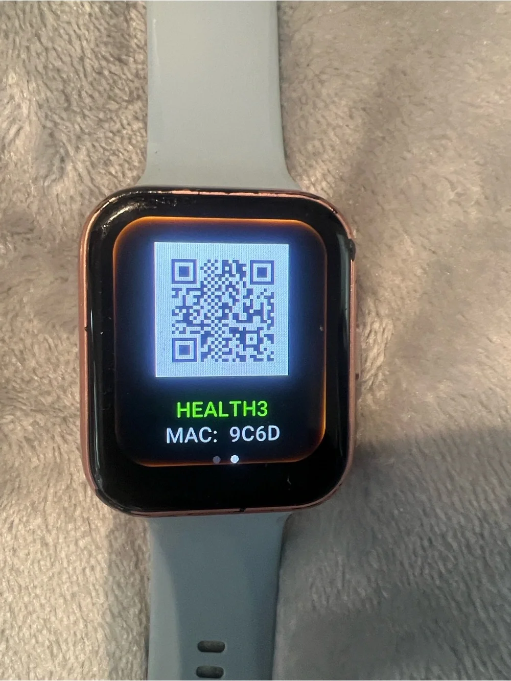 Unbranded Smart Fitness Watch with Blue Strap and Rose Gold Case